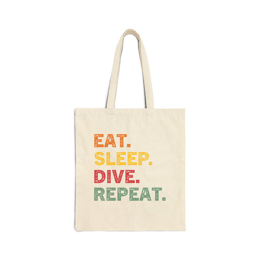 Canvas Tote Bag: Colorful Diver's Mantra