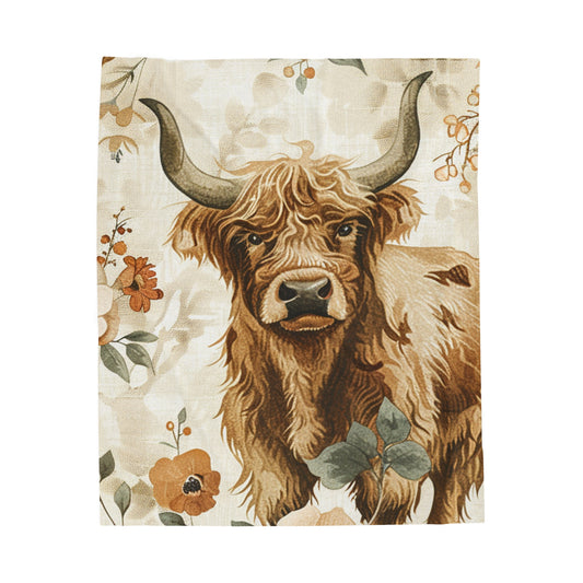 Plush Velveteen Blanket | Highland Flora Fauna