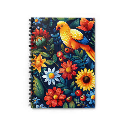Spiral Notebook (6" x 8") | Vibrant Floral Aviary