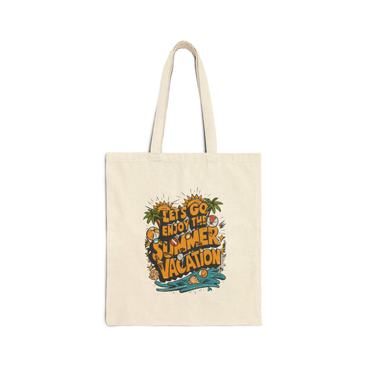 Canvas Tote Bag: Tropical Vacation Vibes