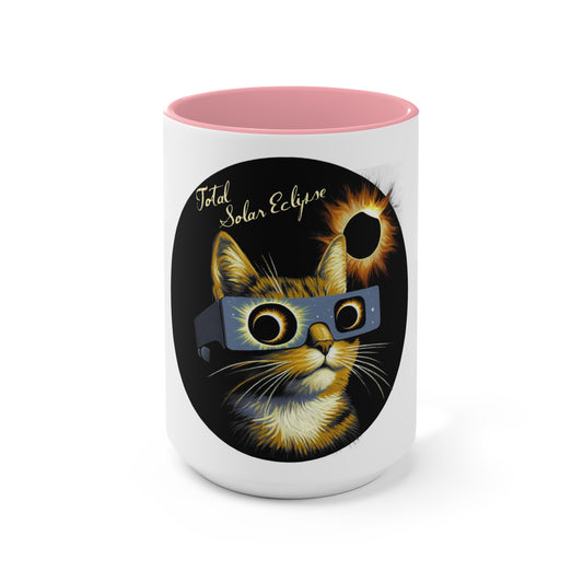 Accent Ceramic Mug 11oz/15oz: Cosmic Cat Spectator