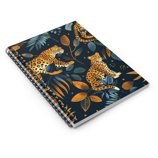 Spiral Notebook (6" x 8") | Midnight Jungle Prowl