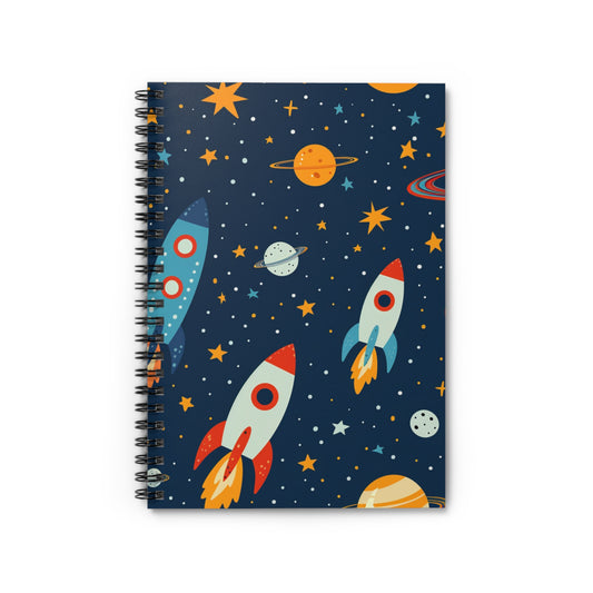 Spiral Notebook (6" x 8") | Cosmic Rockets Voyage