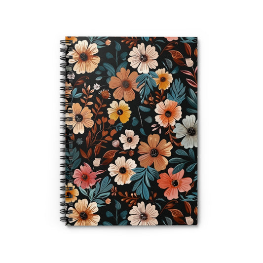 Spiral Notebook (6" x 8") | Midnight Blossom Array