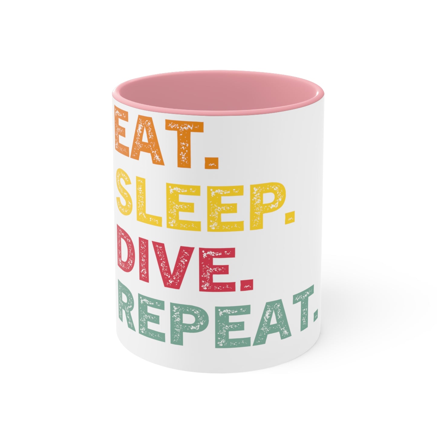 Accent Ceramic Mug 11oz/15oz: Colorful Diver's Mantra