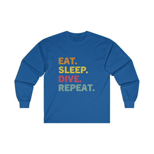 Long Sleeve Tee: Colorful Diver's Mantra