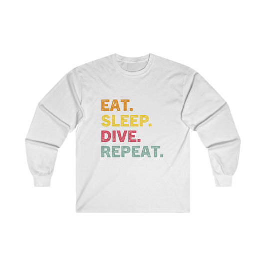 Long Sleeve Tee: Colorful Diver's Mantra