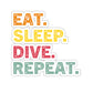 Kiss-Cut Sticker: Colorful Diver's Mantra