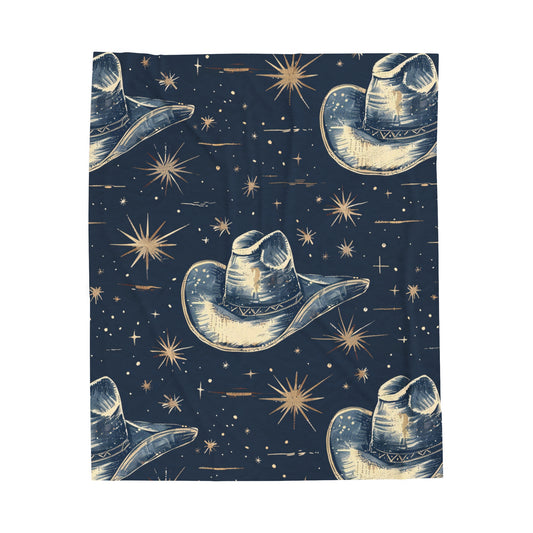 Plush Velveteen Blanket | Midnight Cowboy Constellation