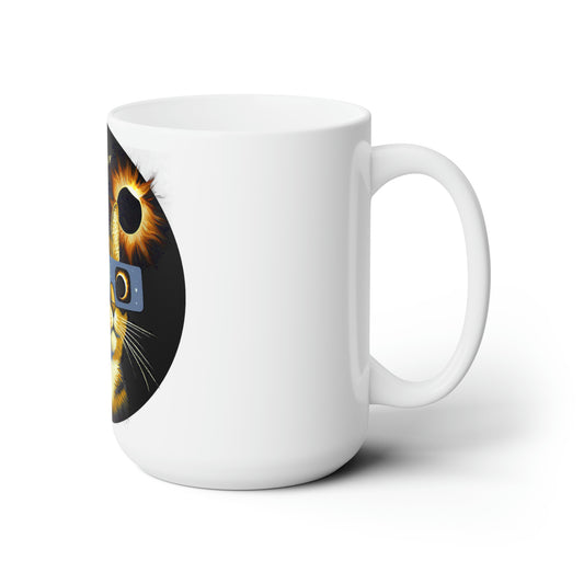Ceramic Mug 15oz: Cosmic Cat Spectator