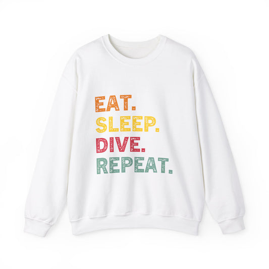 Crewneck Sweatshirt: Colorful Diver's Mantra