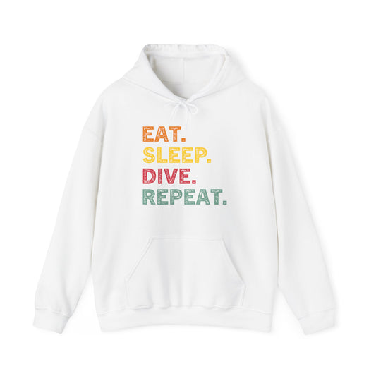 Hooded Sweatshirt: Colorful Diver's Mantra